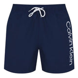 Calvin Klein Mens Logo Polyester Swim Shorts Navy