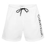 Calvin Klein Mens Logo Polyester Swim Shorts White