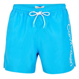 Calvin Klein Mens Logo Polyester Swim Shorts Light Blue