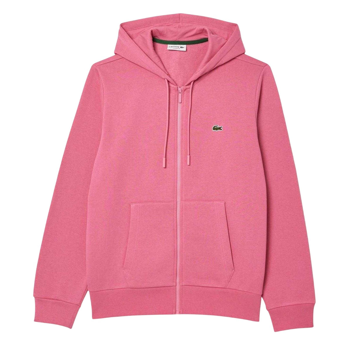 Lacoste Mens Knitted Full Zip Hoodie Pink