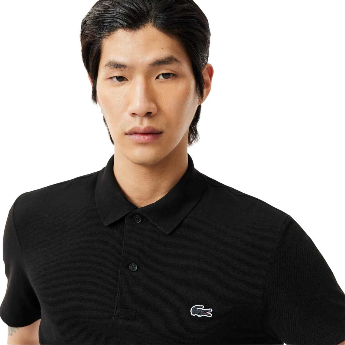 Lacoste Mens Chest Logo Regular Polo Shirt Black