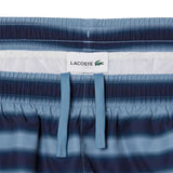 Lacoste Mens Striped Swimming Trunks Blue