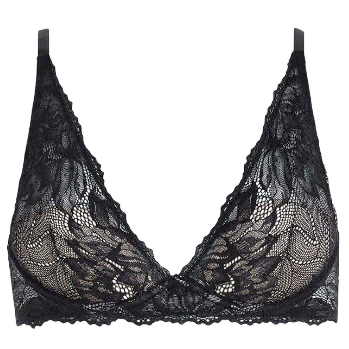Calvin Klein Womens Floral Bra Black