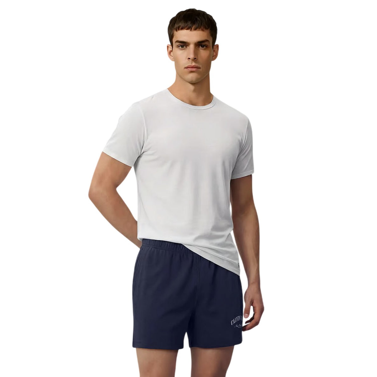 Calvin Klein Mens New York Collegiate Athletic Shorts Dark Denim