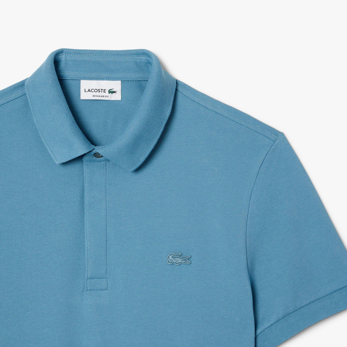 Lacoste Mens Paris PiquÃ© Stretch Regular Polo Shirt Sky Blue