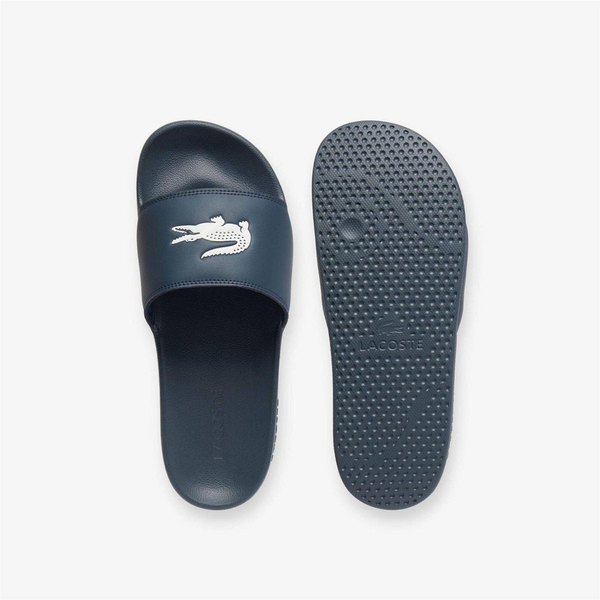 Lacoste Mens Serve Sliders Navy/White