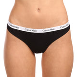 Calvin Klein Womens Branded Thong (Pack of 3) Black/White