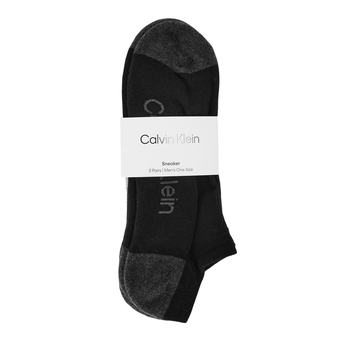 Calvin Klein Mens Logo Trainer Socks (Pack of 3) Black
