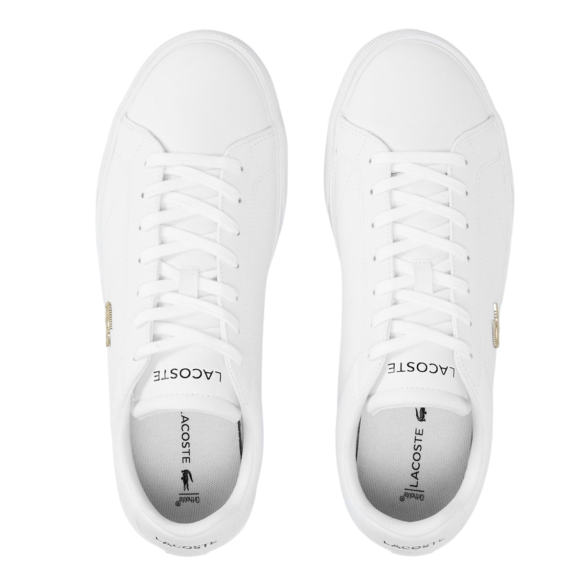 Lacoste Mens Lerond Pro Logo Leather Trainers Off White