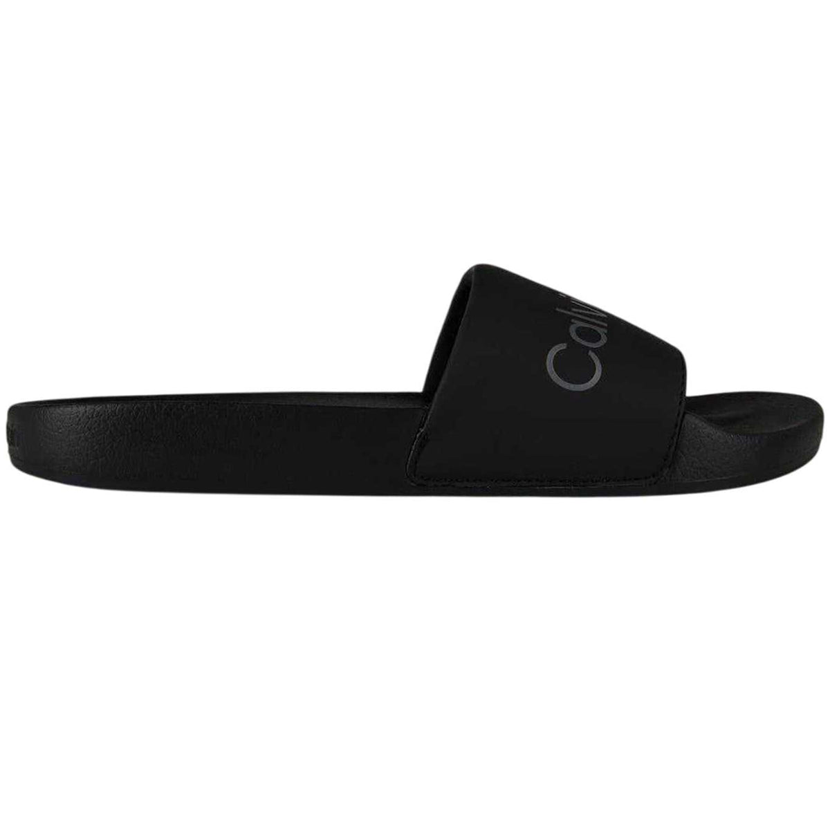 Calvin Klein Mens Flat Sliders Black/Grey