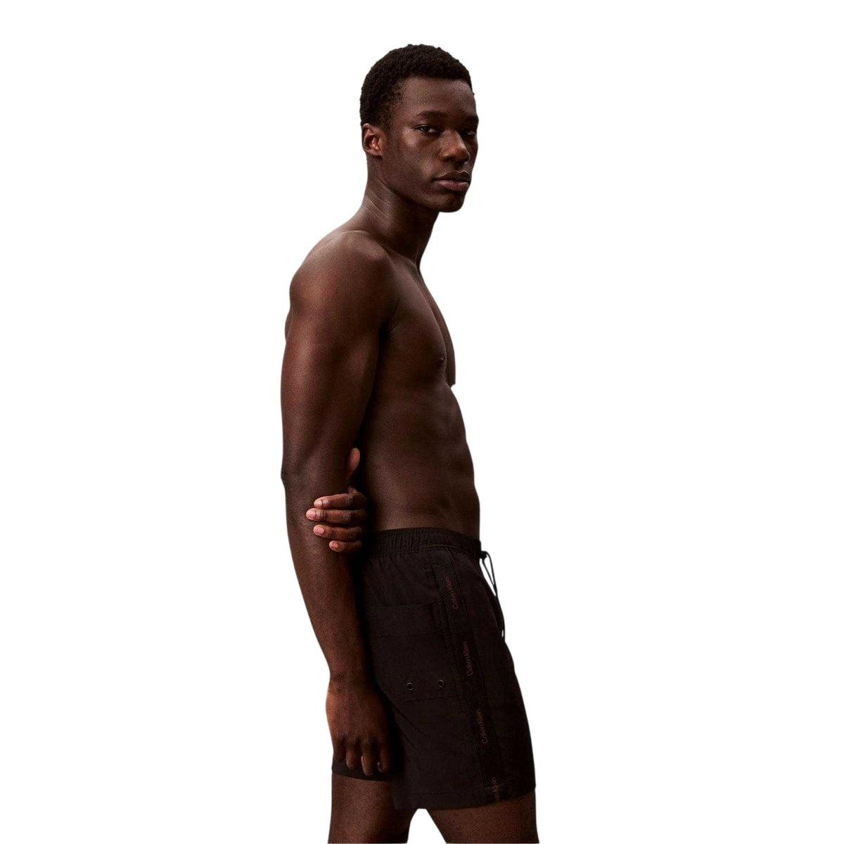 Calvin Klein Mens Logo Swim Shorts Black