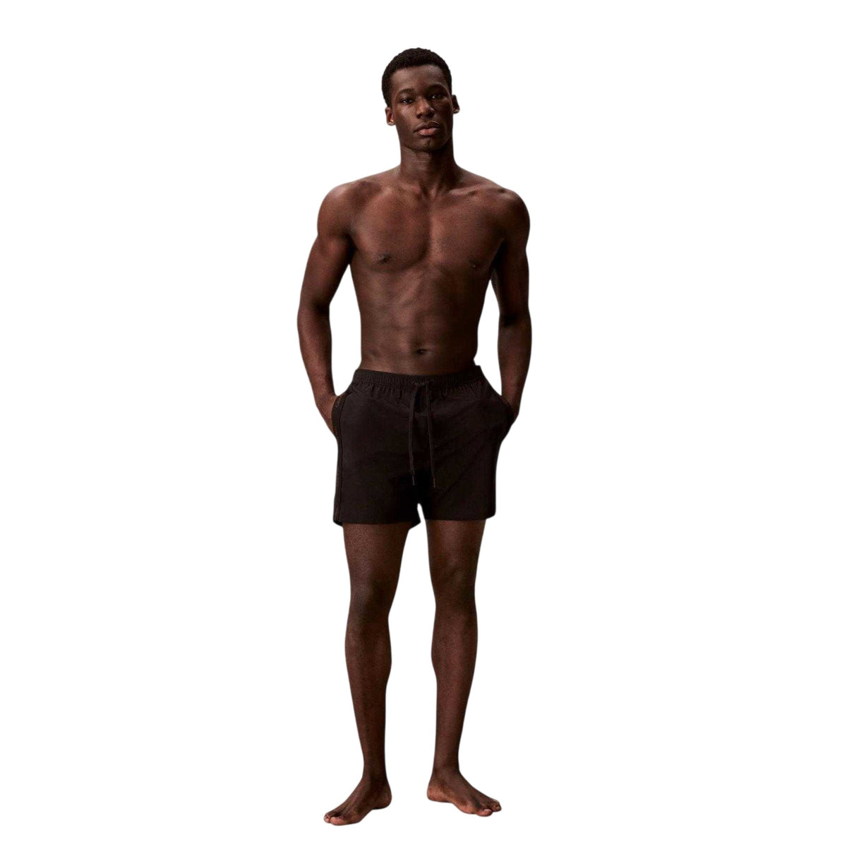 Calvin Klein Mens Logo Swim Shorts Black