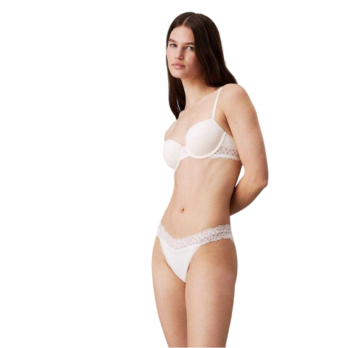 Calvin Klein Womens Attraction Lace Trim Push Up Bra Ivory
