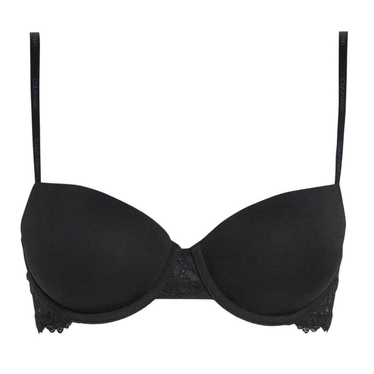 Calvin Klein Womens Attraction Lace Trim Push Up Bra Black