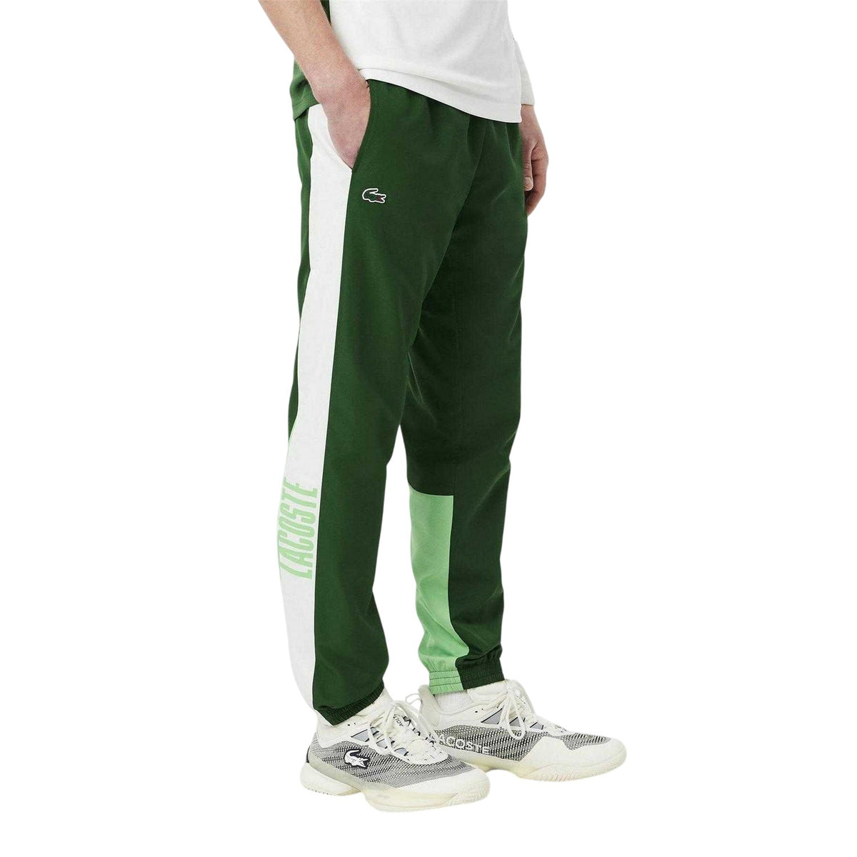 Lacoste Mens Colour Block Joggers Green