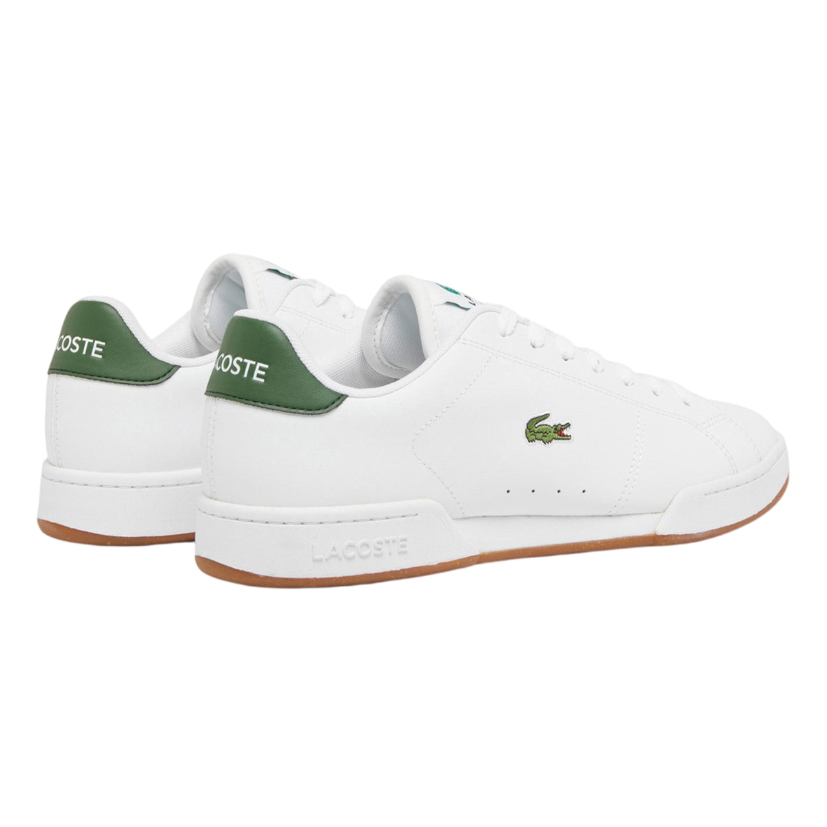 Lacoste Mens Carnaby Leather Trainers White/Green/Gum
