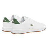 Lacoste Mens Carnaby Leather Trainers White/Green/Gum