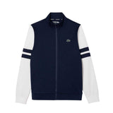 Lacoste Mens Interlock Full Zip Tennis Sweatshirt Navy/White