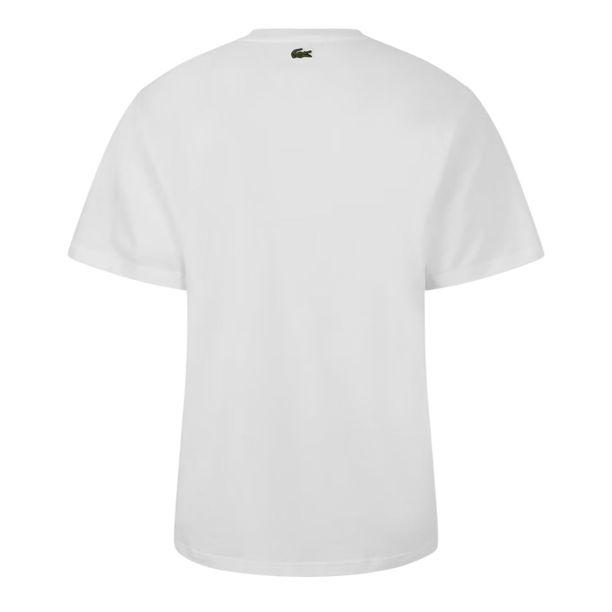 Lacoste Mens Croc Script Graphic Logo Classic T-Shirt White