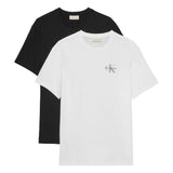 Calvin Klein Mens Micro Logo T-Shirt (Pack of 2) Black/White