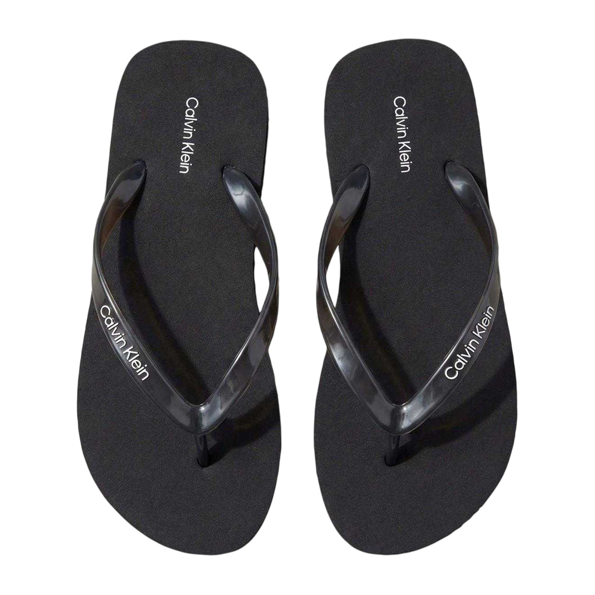 Calvin Klein Womens Logo Flip Flops Triple Black