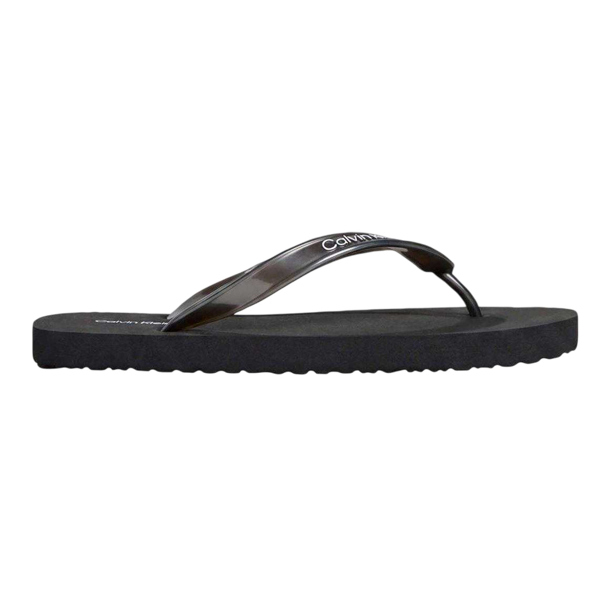 Calvin Klein Womens Logo Flip Flops Triple Black