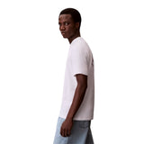 Calvin Klein Mens Mono Back Print Regular T-Shirt Bright White