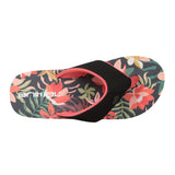 Animal Womens Leaf Print Recycled Flip Flops Bright Orange