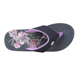 Animal Womens Leaf Print Recycled Flip Flops Light Purple