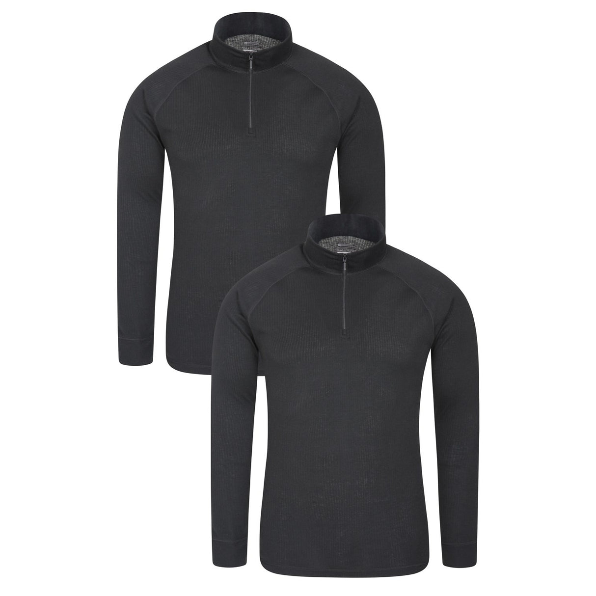 Mountain Warehouse Mens Talus Base Layer Top (Pack of 2) Black