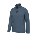 Mountain Warehouse Mens Beta Contrast Zip Top Light Blue