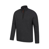 Mountain Warehouse Mens Beta Contrast Zip Top Charcoal
