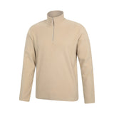Mountain Warehouse Mens Camber II Camo Half Zip Fleece Top Off White