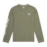 Animal Mens Tommy Back Print Organic Long-Sleeved T-Shirt Khaki Green