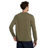 Animal Mens Tommy Back Print Organic Long-Sleeved T-Shirt Khaki Green