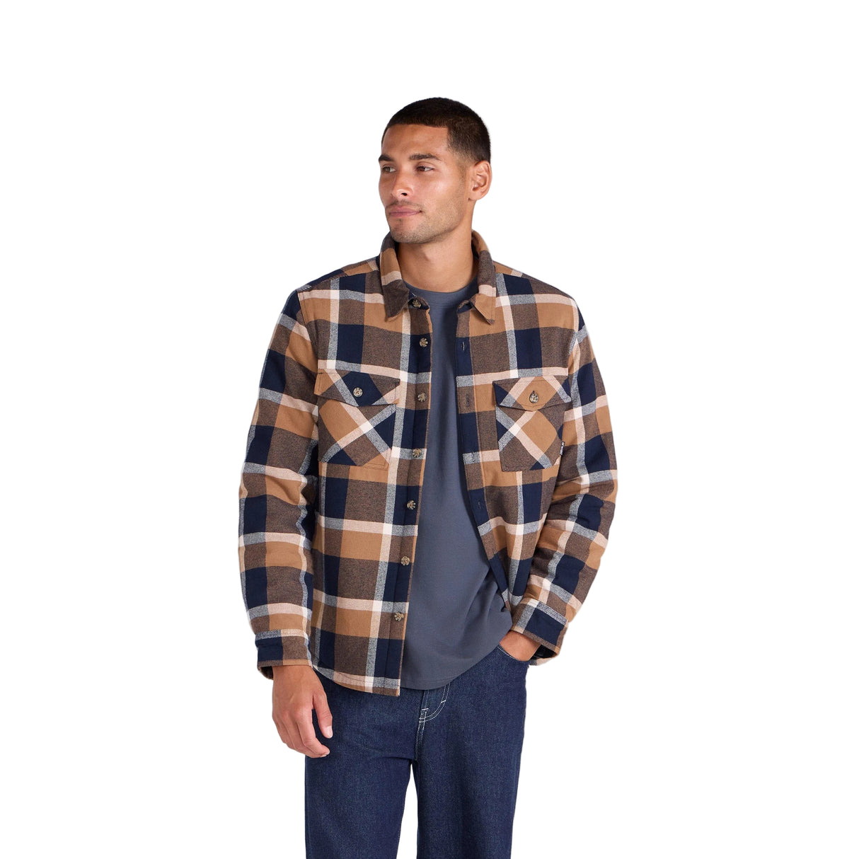 Animal Mens Tide Plaid Organic Shirt Mustard