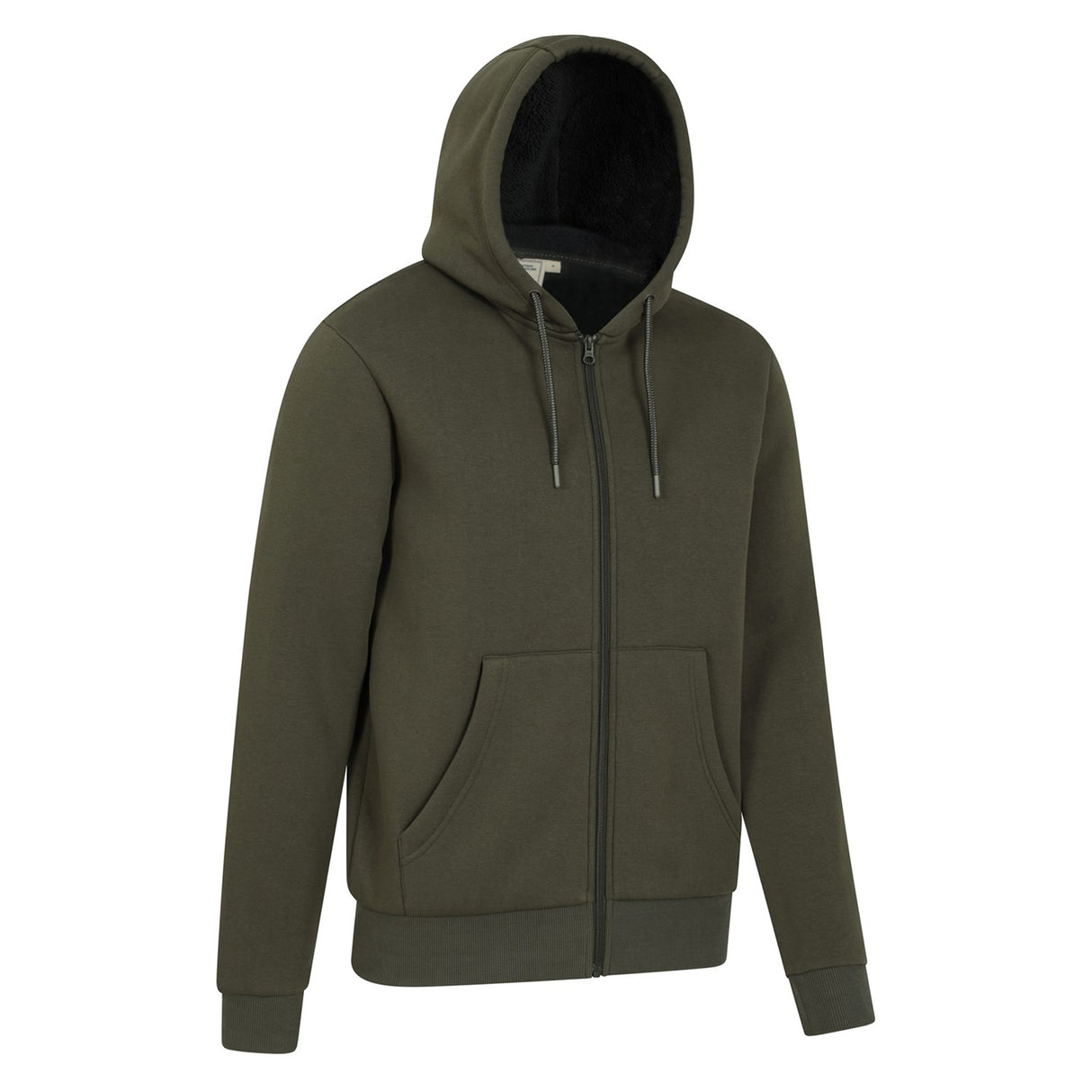 Mountain Warehouse Mens Dalton Borg Lined Full Zip Hoodie Dark Khaki