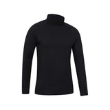 Mountain Warehouse Mens Summit Merino Wool Funnel Neck Thermal Top Black