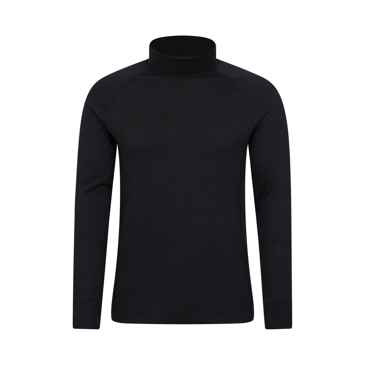 Mountain Warehouse Mens Summit Merino Wool Funnel Neck Thermal Top Black