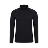 Mountain Warehouse Mens Summit Merino Wool Funnel Neck Thermal Top Black
