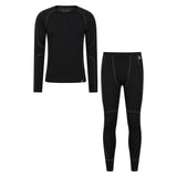 Mountain Warehouse Mens Asgard Merino Wool Base Layer Set Black