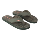 Animal Womens Swish Leaf Print Recycled Flip Flops Dark Khaki