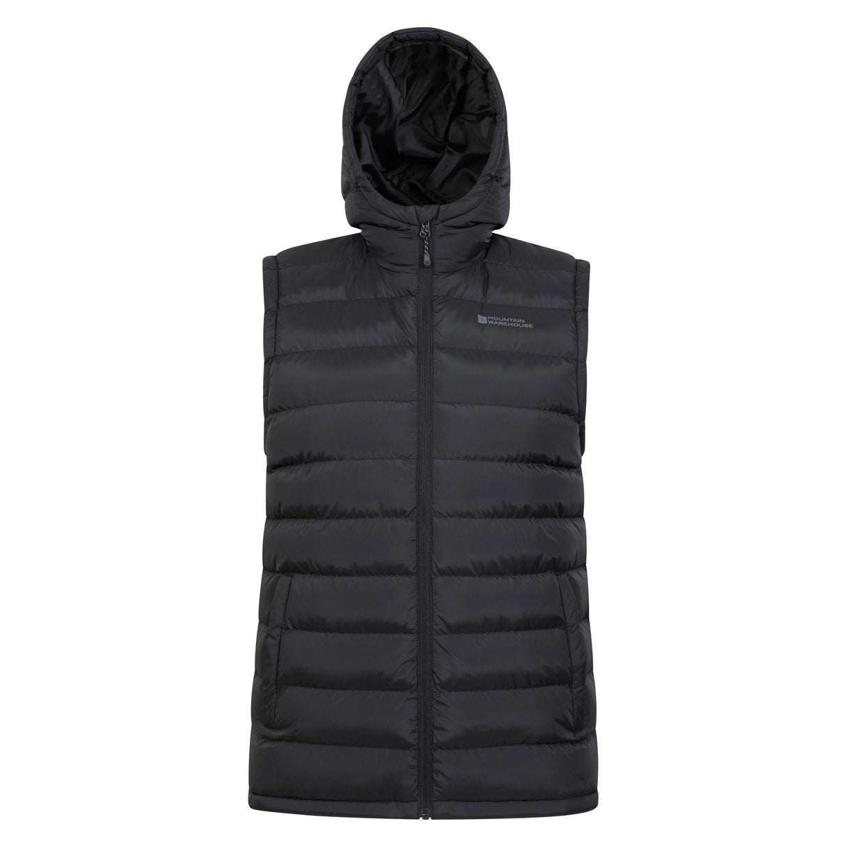 Mountain Warehouse Mens Seasons Hooded Padded Gilet Black