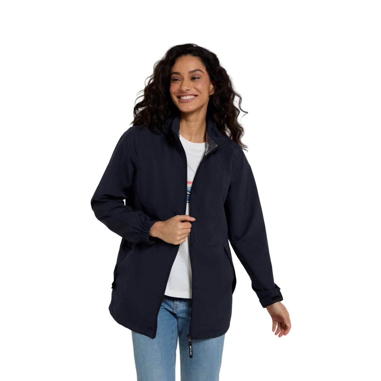 Animal Womens Pace Packable Waterproof Jacket Navy