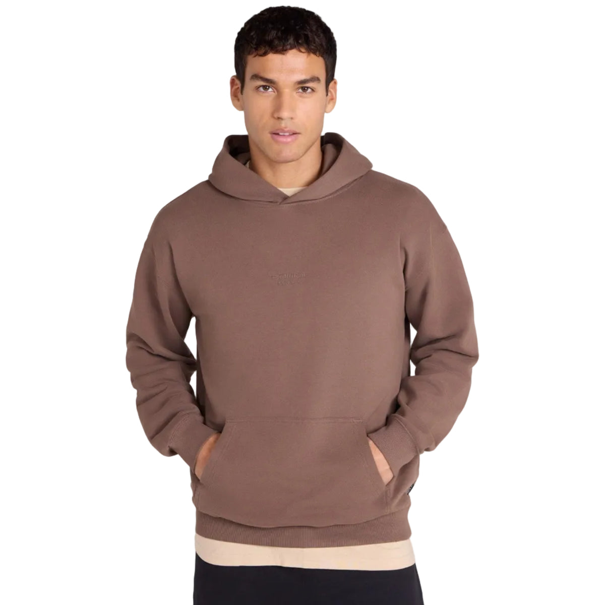Animal Mens Icon Organic Drop Shoulder Hoodie Brown