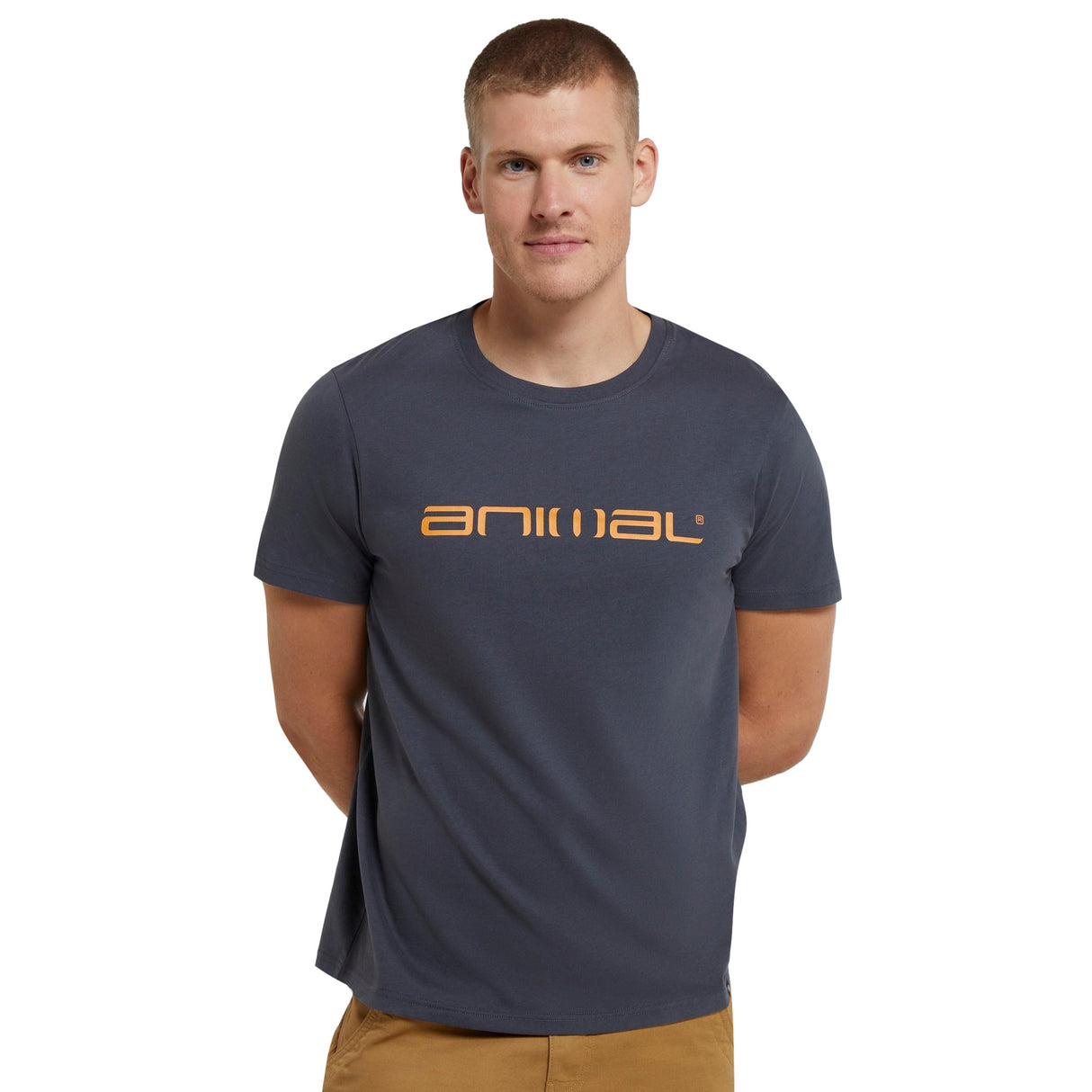 Animal Mens Classico Organic T-Shirt Charcoal