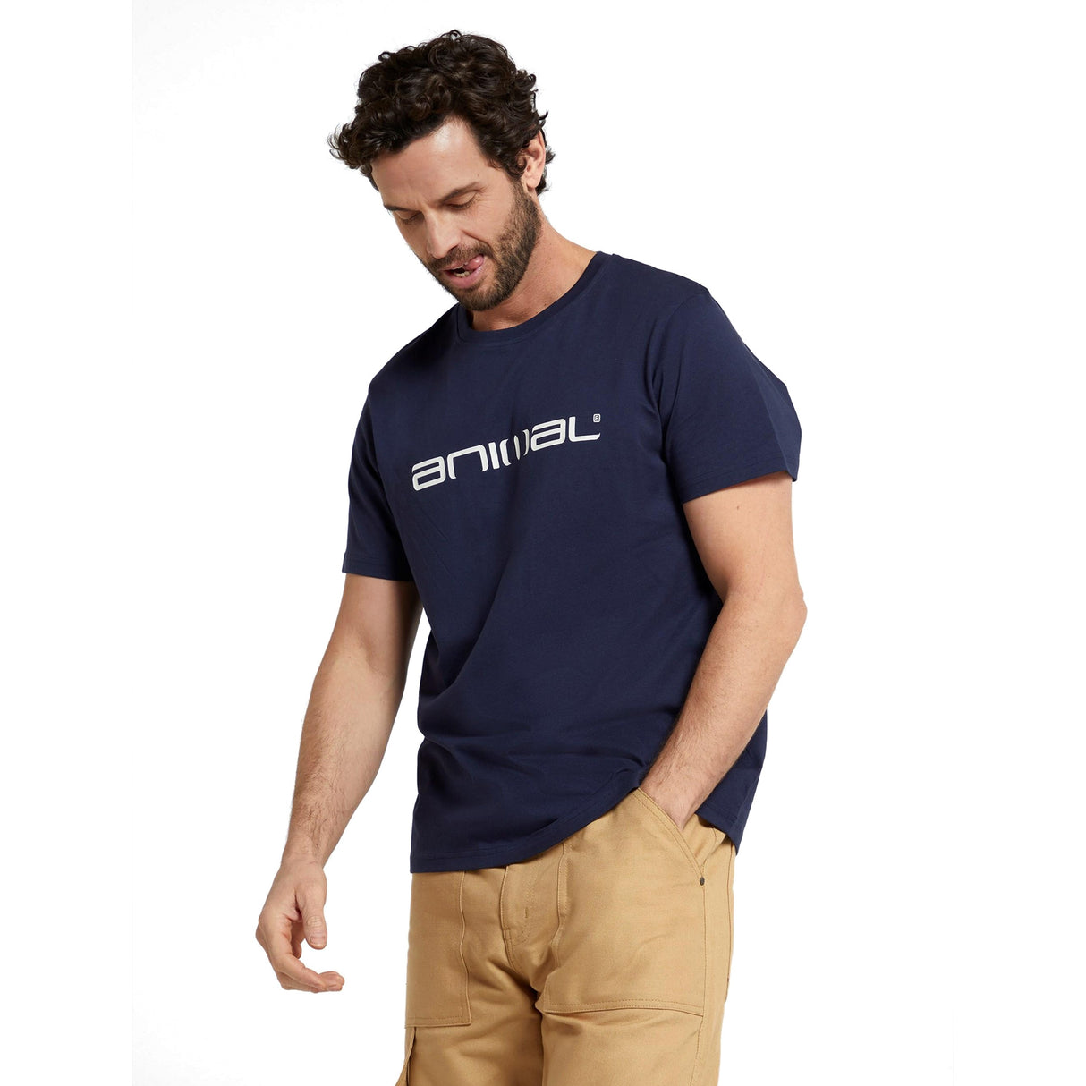 Animal Mens Classico Organic T-Shirt Navy