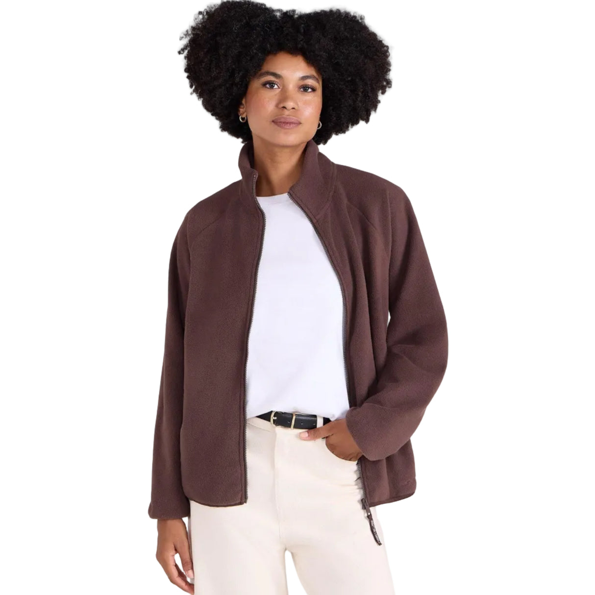 Animal Womens Stockholm Full Zip Fleece Jacket Brown