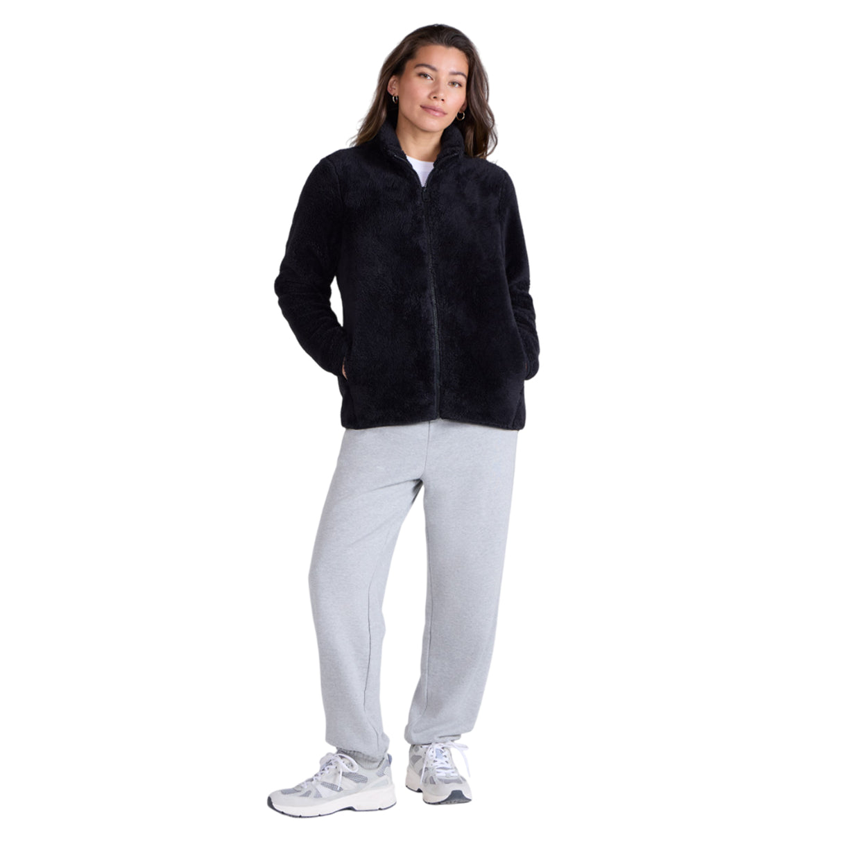 Animal Womens Teddy Fleece Full Zip Jacket Jet Black