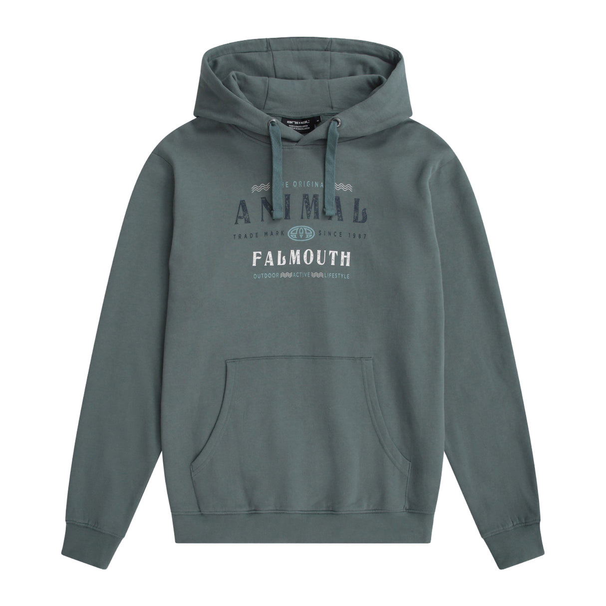 Animal Mens River Falmouth Hoodie Green